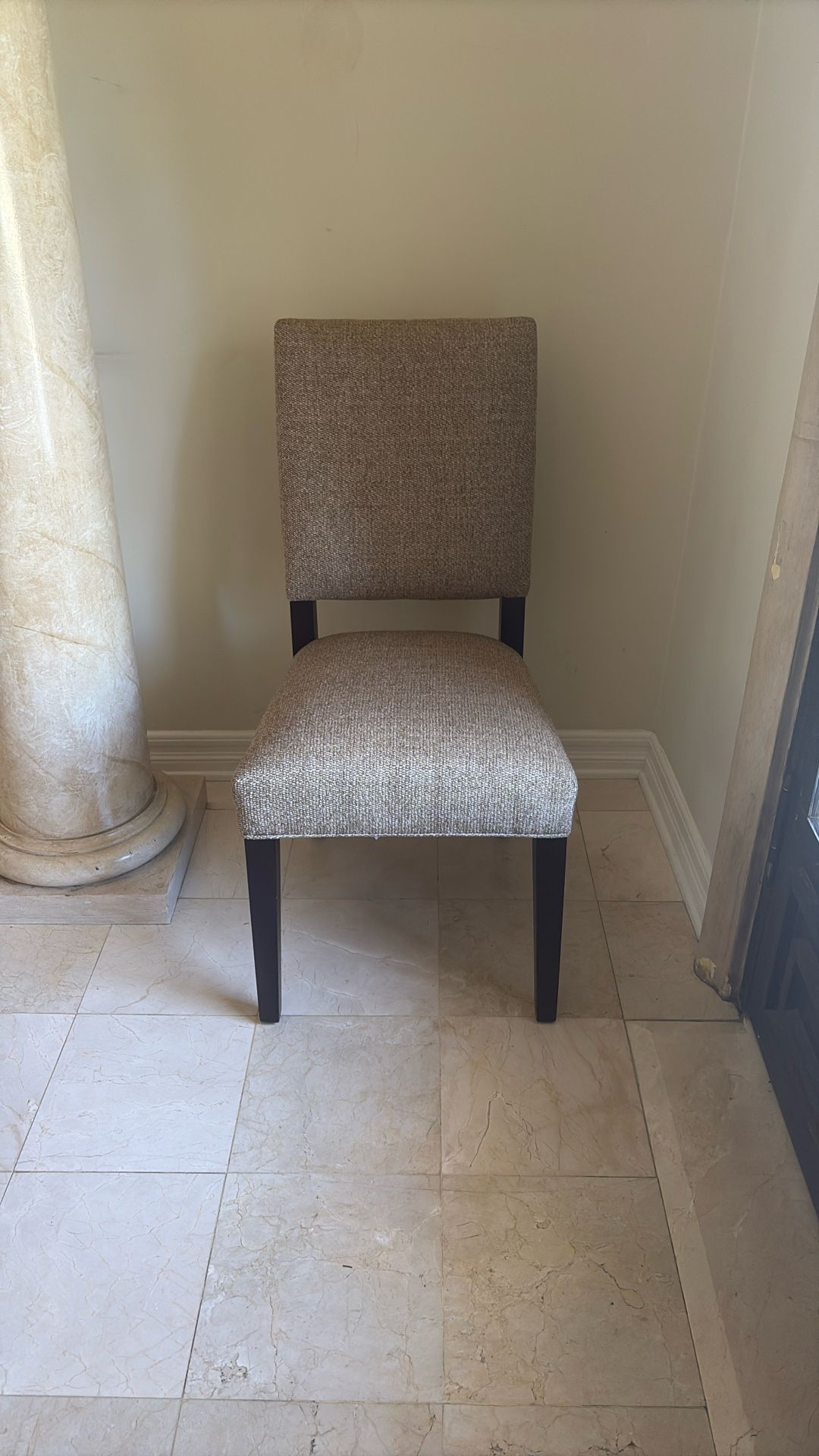 Set of 4 Arhaus Dining/Accent Chairs - Neutral Fabric, Sturdy Wood Frame