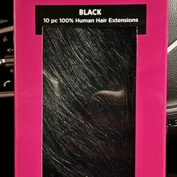 Satin Strands Seamless Clip - N - Hair Extensions 18 Black Color