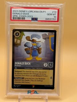 2023 Disney Lorcana Donald Duck Musketeer Spiel Essen Promo PSA 10