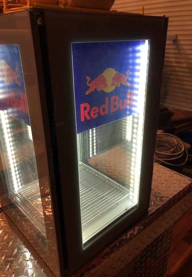 360 glass Redbull cooler