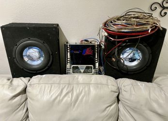 Jensen Bass Speakers With American Pro Bass Car Amplifier 