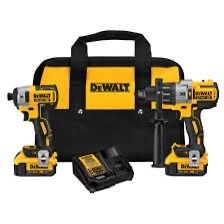 DEWALT XR 2-Tool 20-Volt Max Brushless Power Tool Combo Kit with Soft Case (2-Batteries and charger