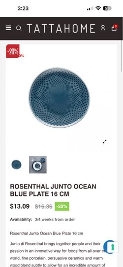 Junto ocean blue plates 22 cm