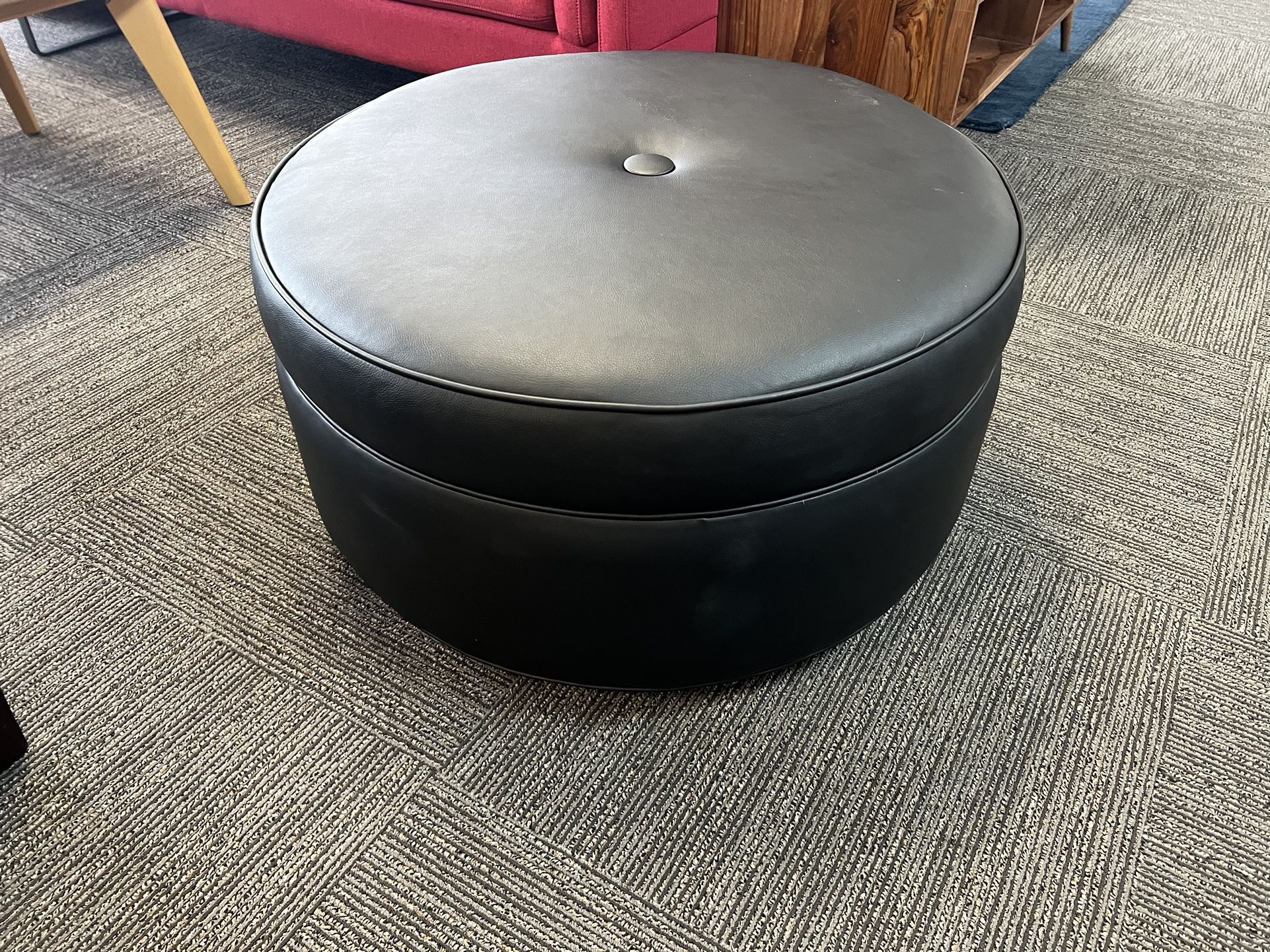 Brewster Black Ottoman