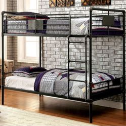 Brand New Black Solid Metal Twin Size Bunk Bed 