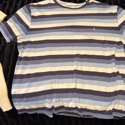 YSL Horizontal Blue Triped Men’s Shirt