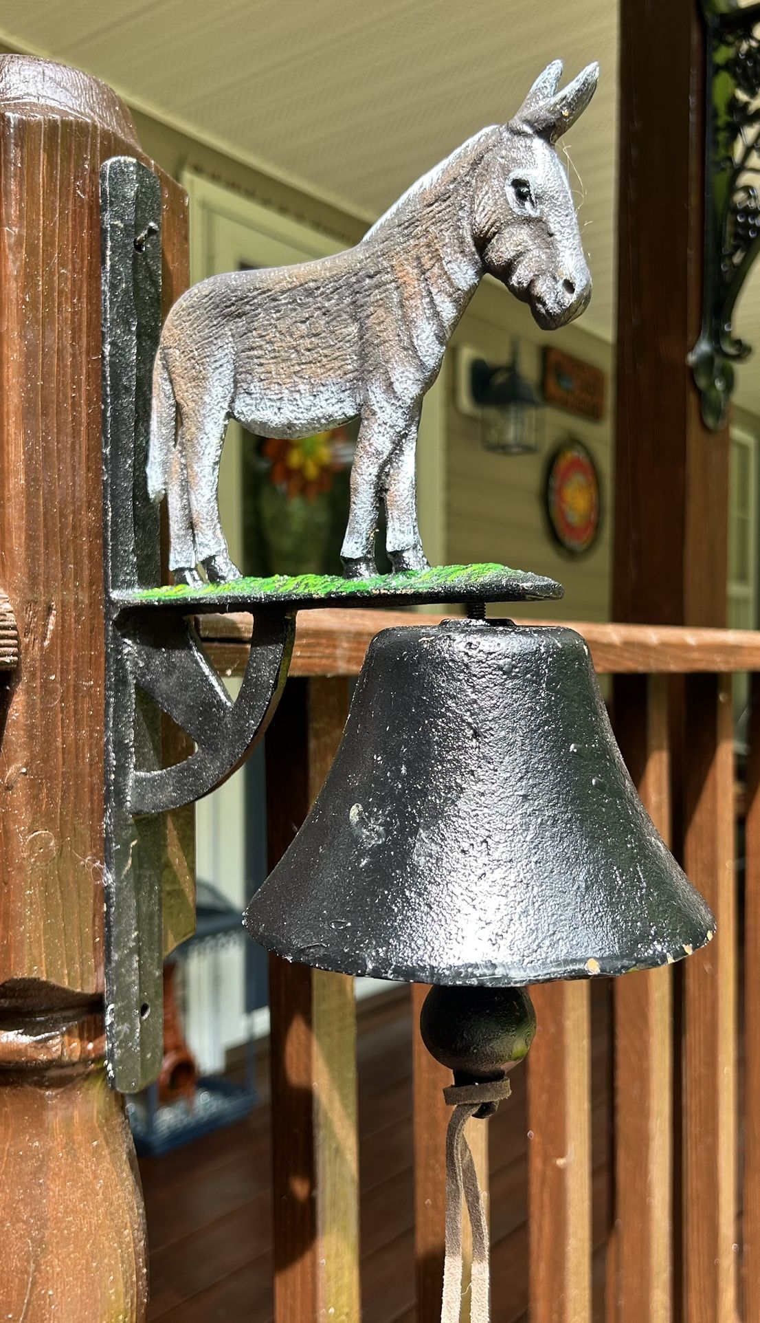 Vintage Solid Cast Iron Donkey Dinner Bell
