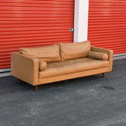 FREE DELIVERY- Article “Sven” FullGenuine Leather Sofa Couch MCM -Tan - $1100