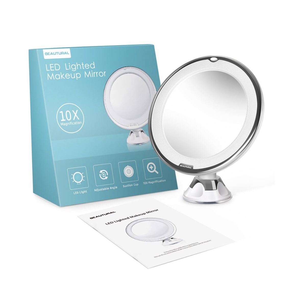 Brand-new!!! 10X Magnifying Makeup Vanity Mirror With Lights, LED Lighted Portable Hand Cosmetic Magnification Light up
