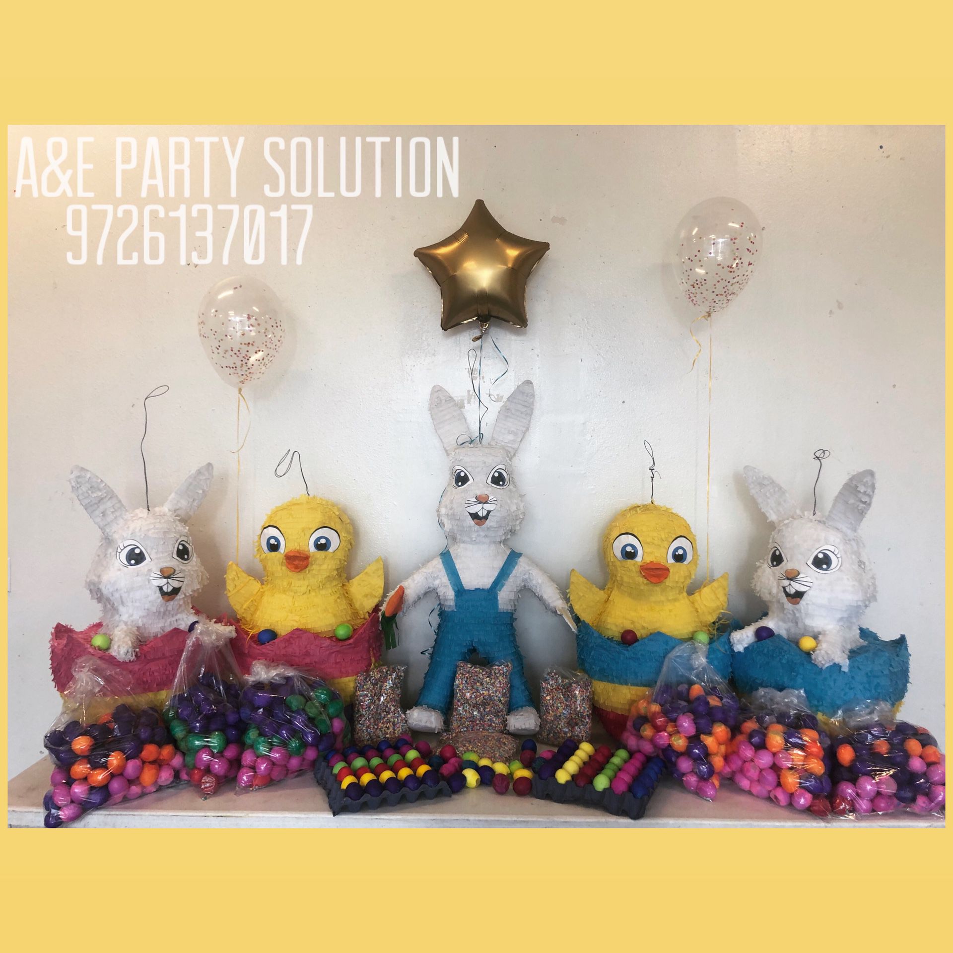Confetti eggs and Easter piñatas