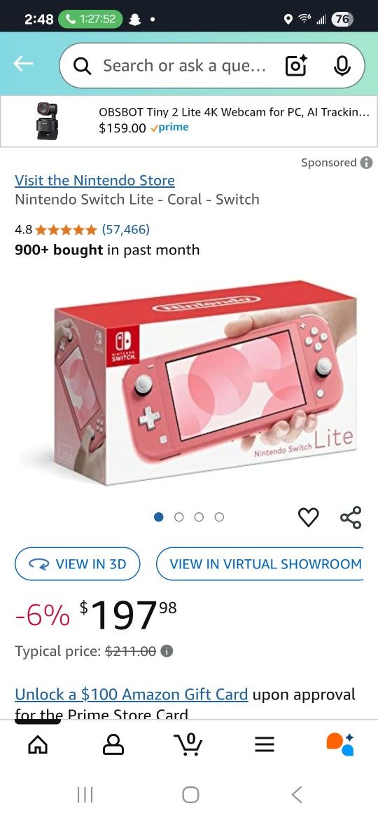 Used PINK Nintendo Switch Lite
