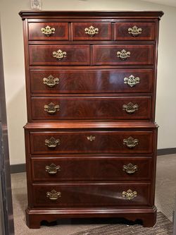 *MAY DELIVER Drexel Georgian Design Vintage Mahogany Tall Chest Dresser