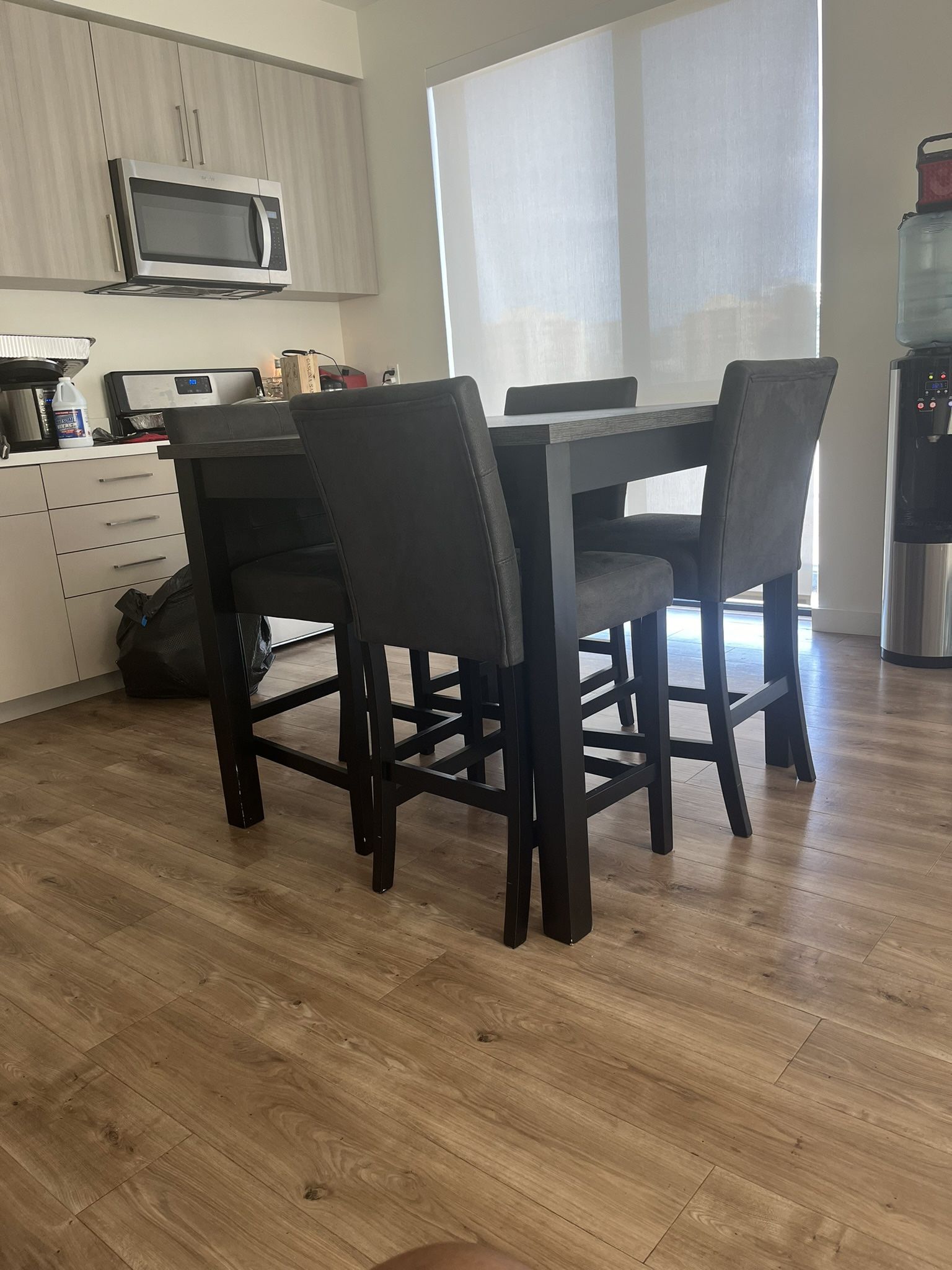 5 Piece Black/Gray Bar Height Dinette Set