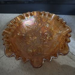 Carnival Glass Marigold Rose Bowl