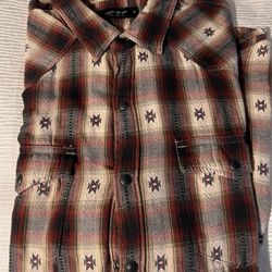 Plaid Dobby Western Long Sleeve Shirt