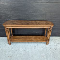 Vintage Wood Console Table 2 Tier