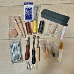 BAGERLA 50 Pieces Leather Working Tools with Tool Box