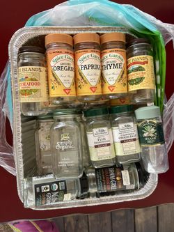 Empty Glass Spice Jar Collection