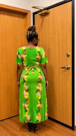 Green Tropical Maxi Dress
