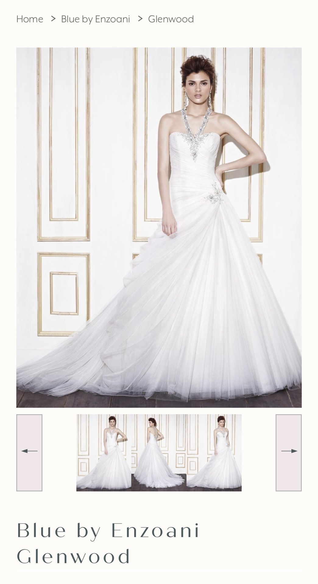 Blue By Enzoani Glenwood Wedding Gown, Ballgown, Sweetheart Neckline, Size 8, Worn Once, $250