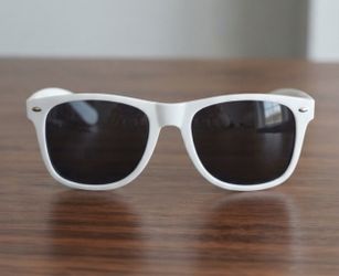 White Wayfarer-Style Sunglasses