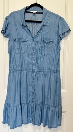 Old Navy-Light Blue Chambray Button-Down Dress – Size L