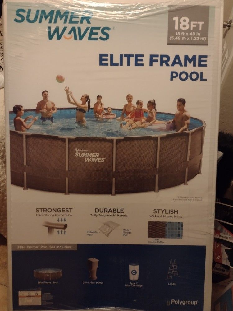 Summer Waves 18 Ft Pool Filter And Pump Ladder New Metal