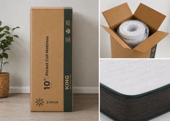 10-in Medium King Cooling Pocketed coil spring Mattress in a Box