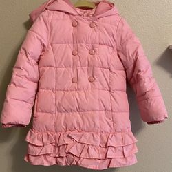 3Т Toddler Girl Hooded Ruffle Puffer Jacket By Gymboree
