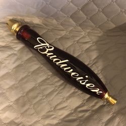 Vintage Red Acrylic Raised Letter Budweiser Beer Tap Handle 