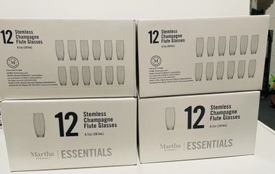 Martha Stewart Essentials Set of 12 Stemless Champagne Flutes