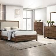 $0 Down!  New 5 Piece Rustic Bedroom Set.  Grey Or Cherry 🍒 Brown.  Free Delivery!