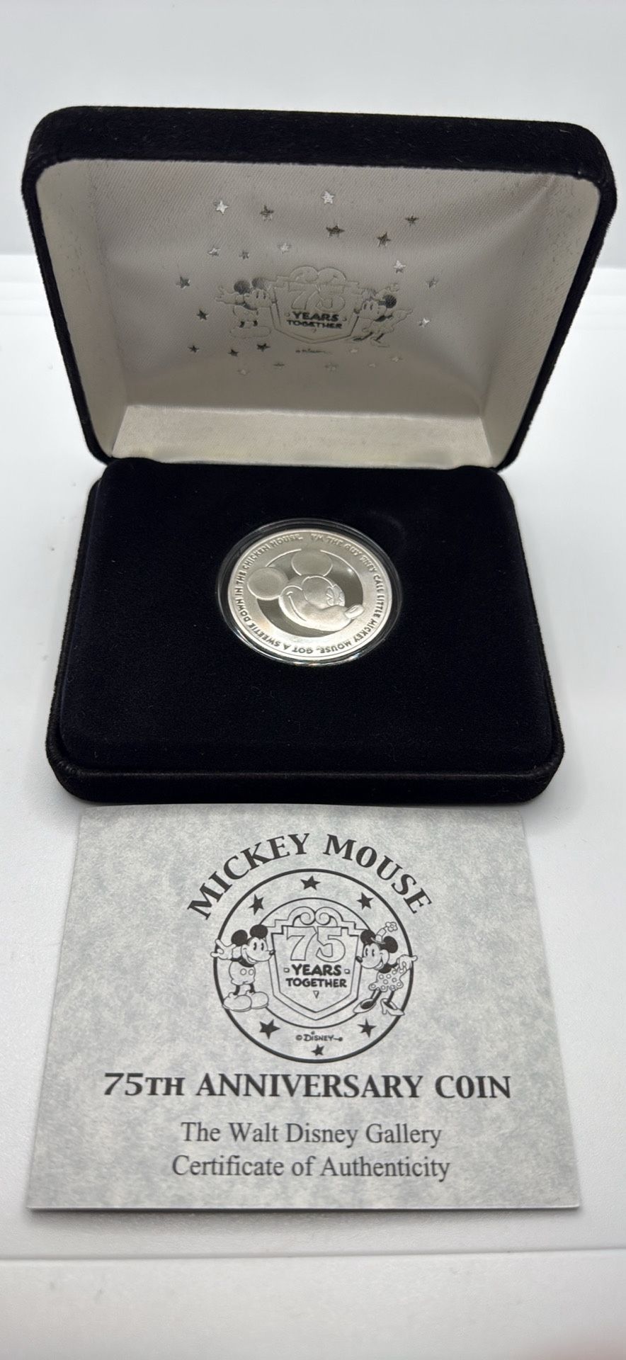 2003 Disney Mickey Mouse 75 Years Together Proof .999 1 Oz. Silver Coin