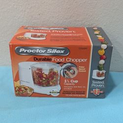 Proctor Silex Electric Food Chopper 1.5 Cup Capacity Mini Food Processor,  White