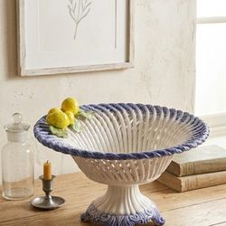 Italian Lemon Ceramic Fruit Bowl – Handmade in Italy – Mediterranean Kitchen Decor