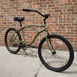 SALE! NEW RETROSPEC CHATHAM 1 SPEED 26 INCH MATTE OLIVE DRAB GREEN SINGLE SPEED BEACH CRUISER BIKE
