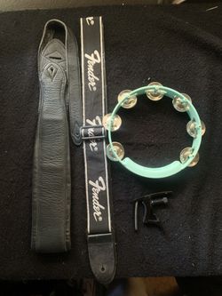 Guitar capo -2 guitar straps and new tambourine