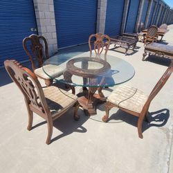 Round Glass Dining Table With 4 Chairs