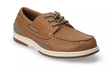 Mens Size 8 Boat Shoe Sonoma Ortholite Eco Casual Cushioned Brown Cognac Worn 1X