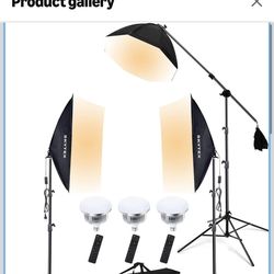 Skytex Softbox Lighting Kit(3Pack), 20x28in Soft Box|28in Octa Softbox|85W 2K E27 LED Bulb Continuous Photography Lighting, Studio Lights Equi