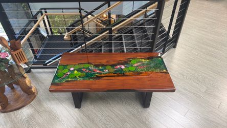 Hand painted koi table