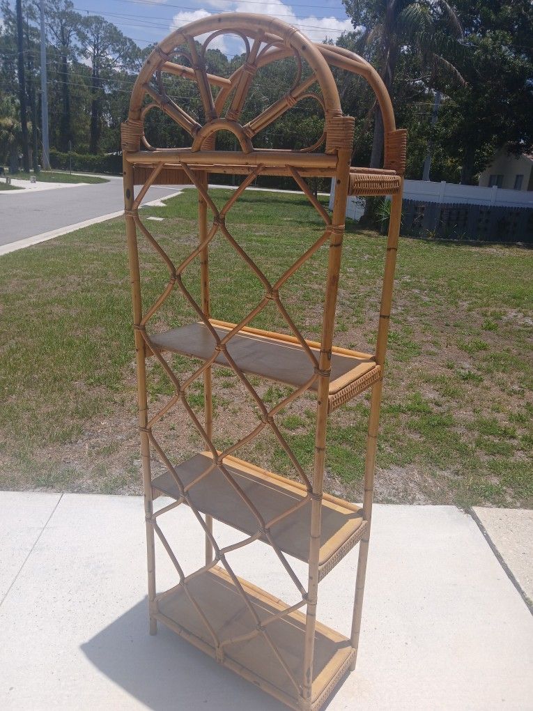 Vintage BOHO Natural Rattan Shelf