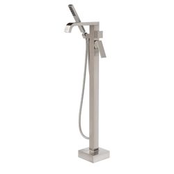 Freestanding Tub Faucet Bathtub Filler Brushed Nickel LLGG High Flow 11.9GPM Floor Mounted Mount Faucets Fillers For Bathtubs Tubs Bathroom with Handh