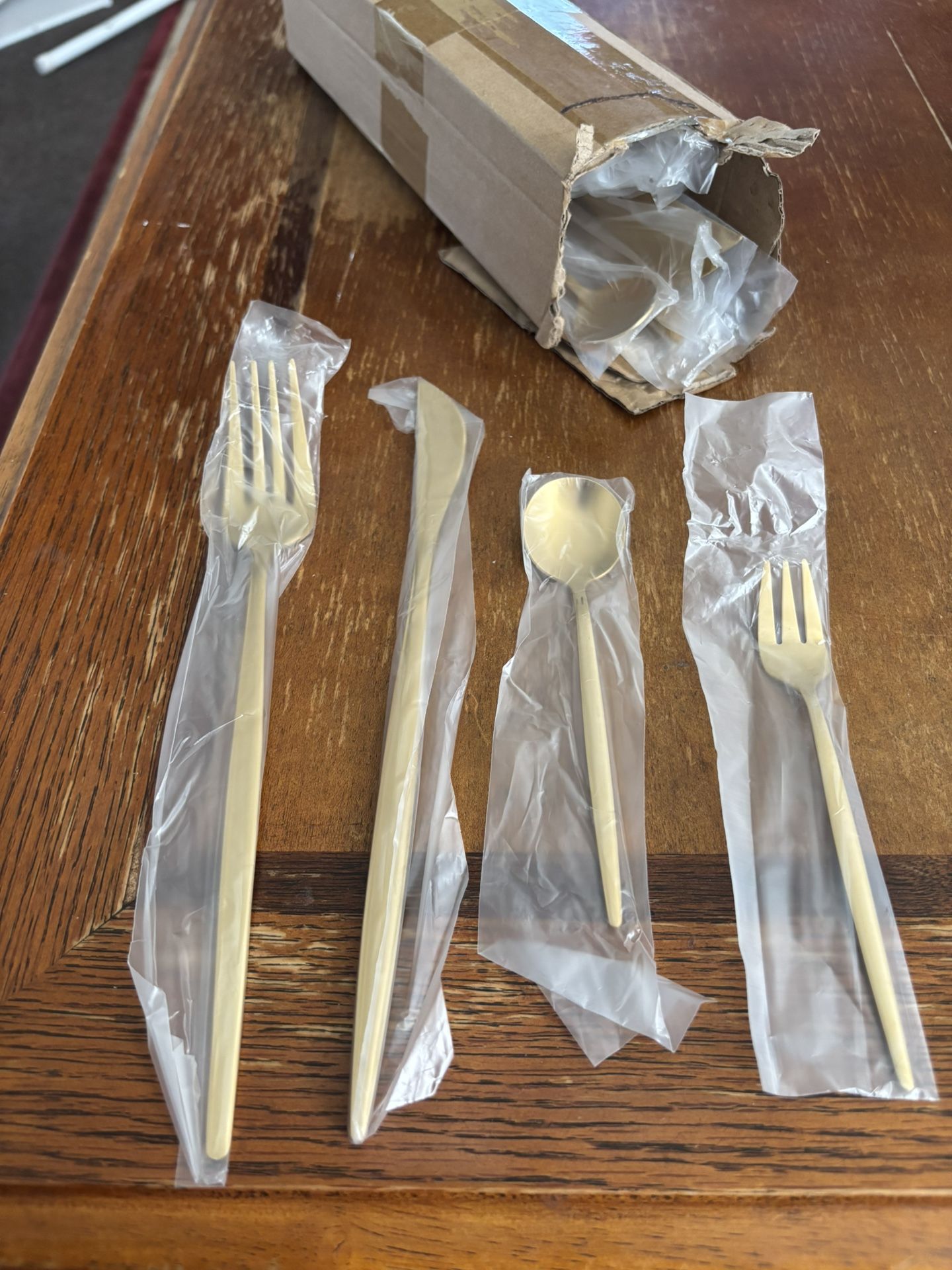 Gold Plated Silverware 2boxes 60 Pcs Each Box