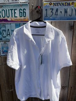Perry Ellis Textured Short Sleeve Woven Camp Shirt SIZE XL