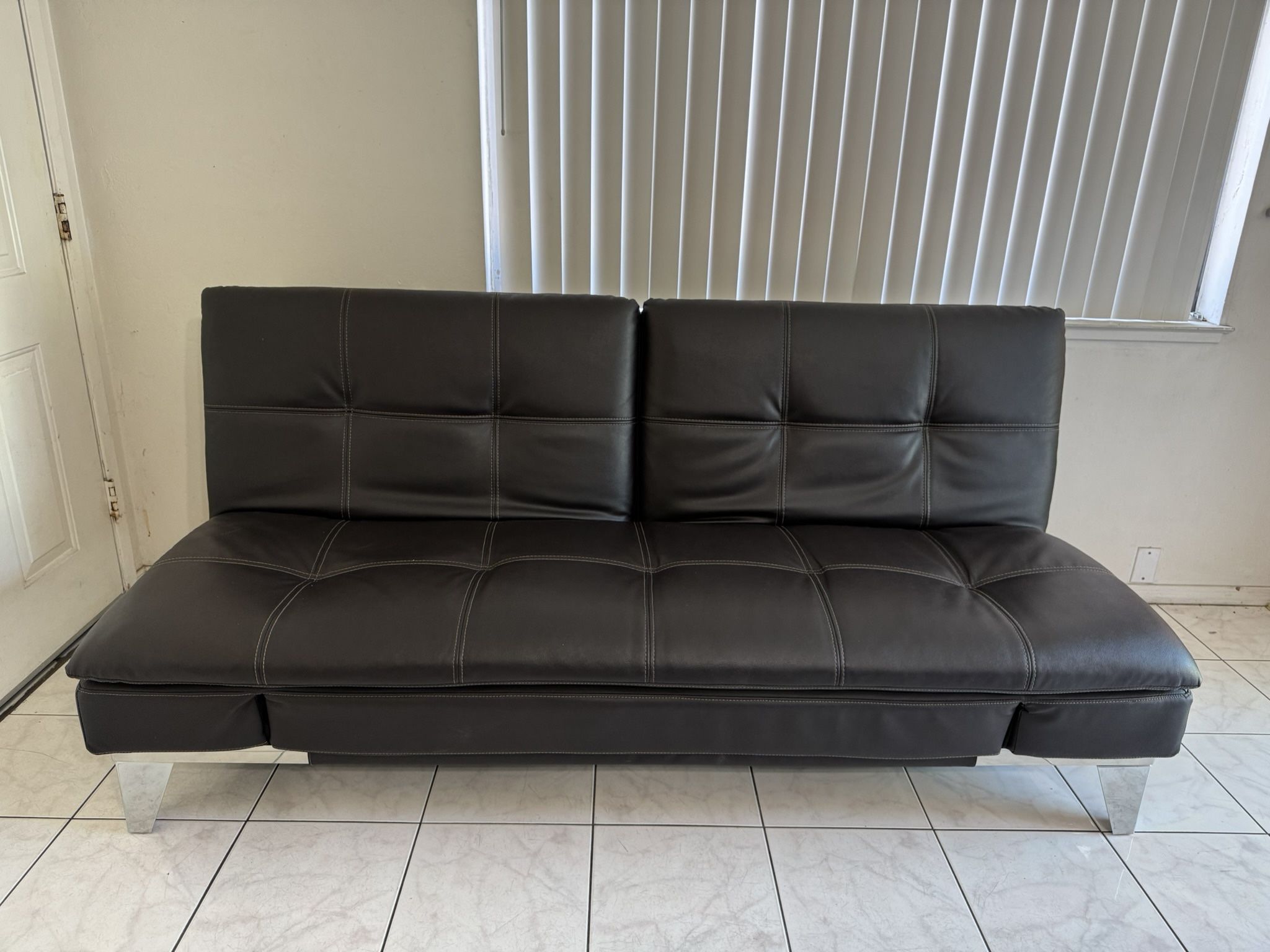 Leather Convertible Sofa/Futon