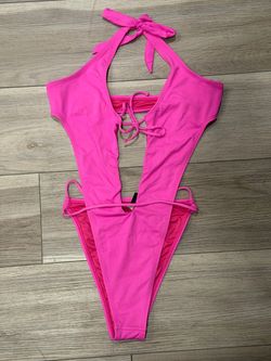 Fashion Nova Halter One-Piece Swimsuit
