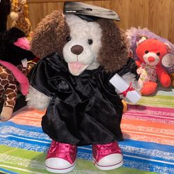 Build A Bear In Graduation Attire And Sparkling Pink Shoes 18”