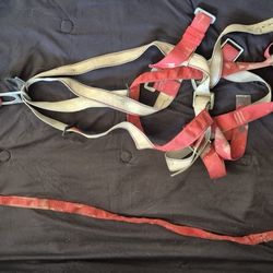 Fall Protection Harness W/6' Lanyard And Rope Grab