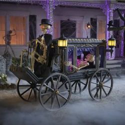 5 ft. Grave & Bones Animated LED Hearse